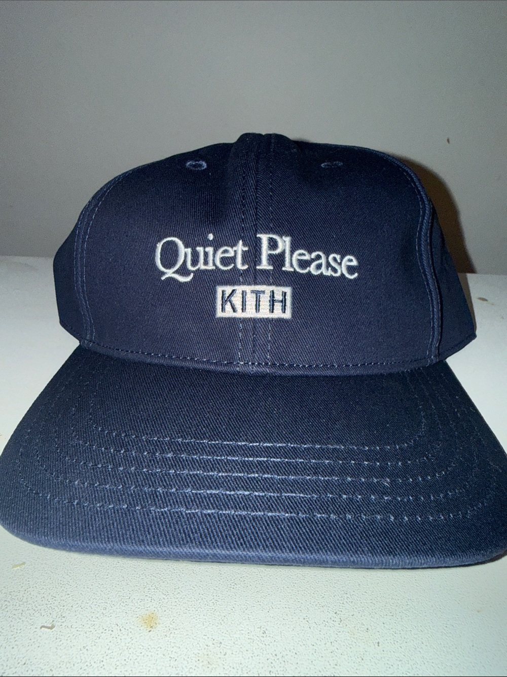 Kith Quiet Please Embroidered Navy Cap